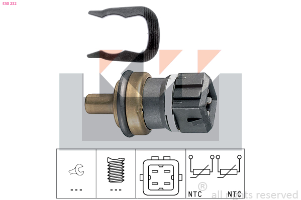 Senzor,temperatura lichid de racire 530 232 KW